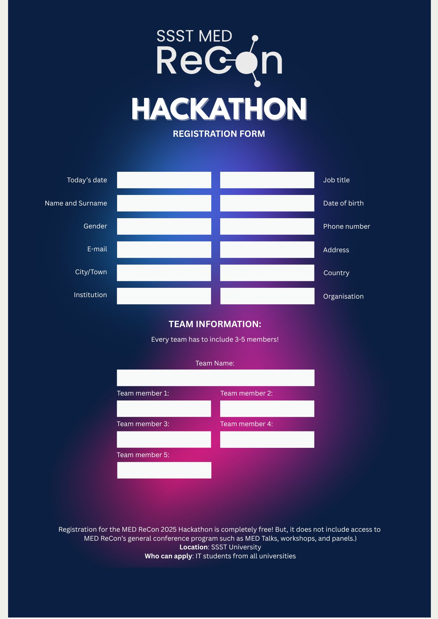 Hackathon Registration Form